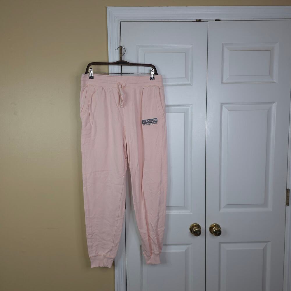 Peloton Stronger Together Ultimate Jogger Pants Large Pink Fleece Sweatpants